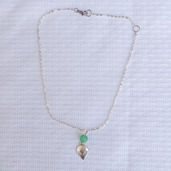Alien Heads Aventurine bead Necklace & Earrings Jewelry set - Picture 3 of 3